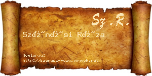 Szénási Róza névjegykártya